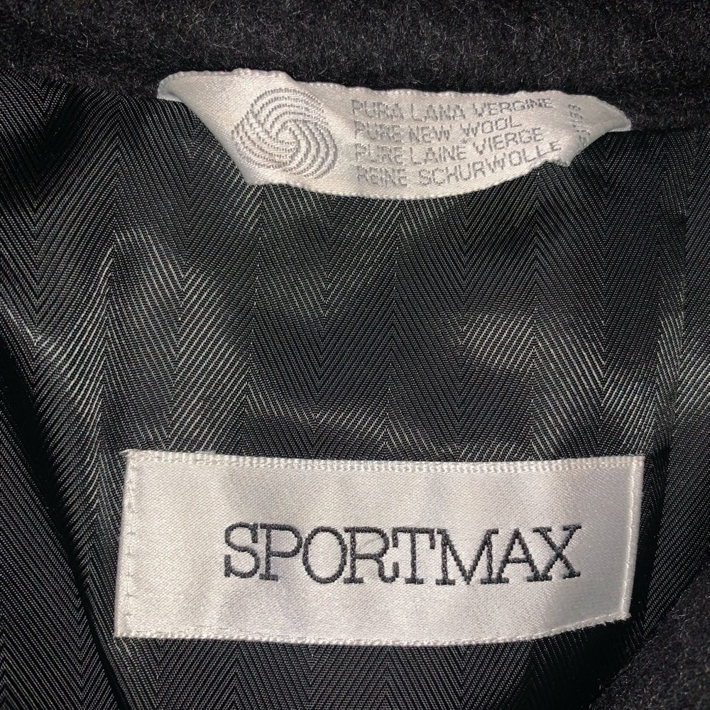 Sportmax Max Mara Womens  Morgana Wool Coat, Black 4 - Picture 7 of 8